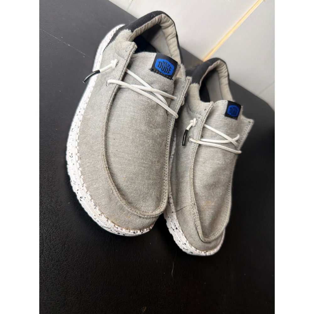 HEYDUDE Wally Funk Splatter Grey Canvas Slip On Shoes Youth 6 41989-030